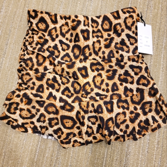 Unique Vintage Other - Unique Vintage Alice Leopard Print Swim Skirt, Size M